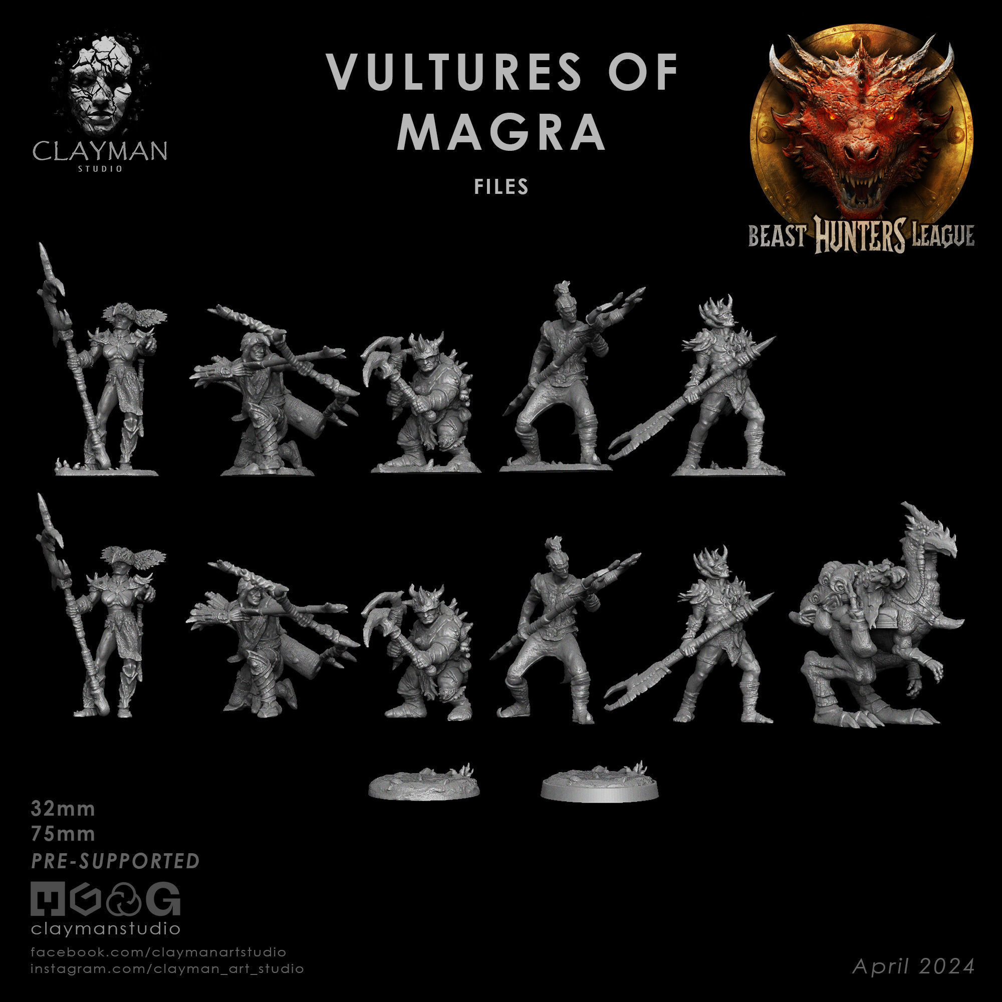 Vultures of Magra - 32mm - 75mm 3D print model_5
