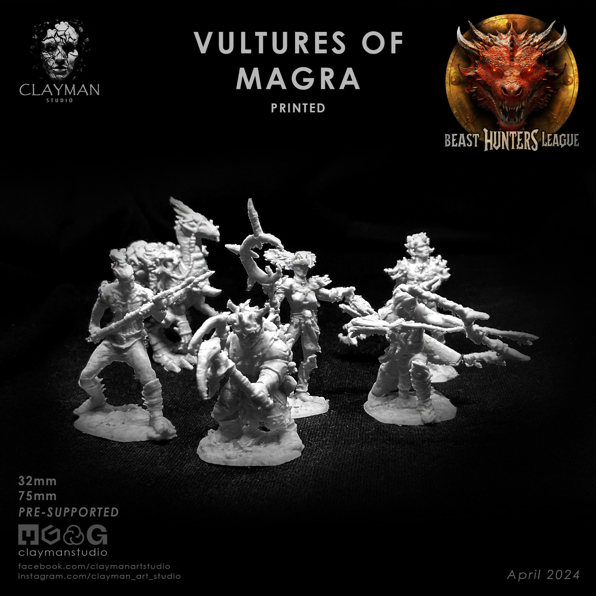 Vultures of Magra - 32mm - 75mm 3D print model_6