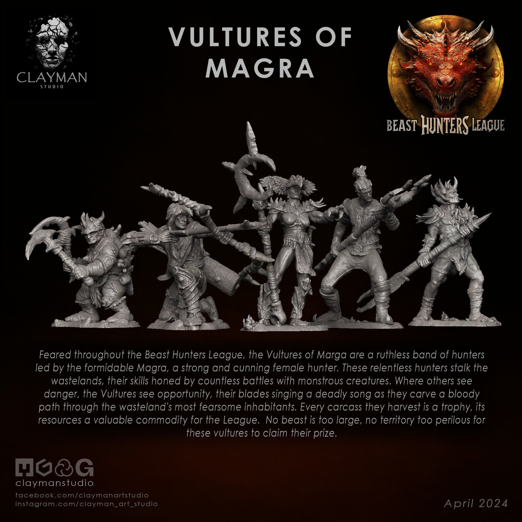 Vultures of Magra - 32mm - 75mm 3D print model_1