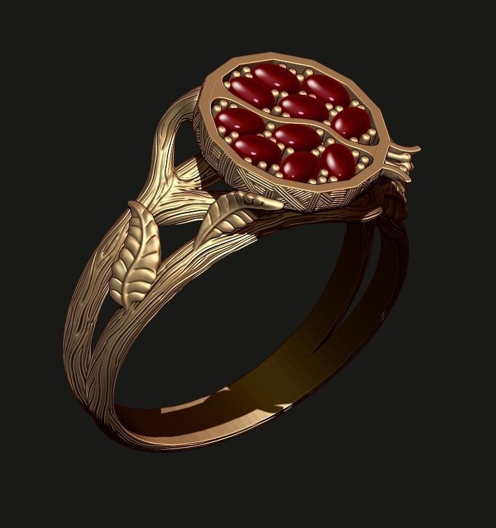 A RING OF POMEGRANATE Printable Model 3D print model_8
