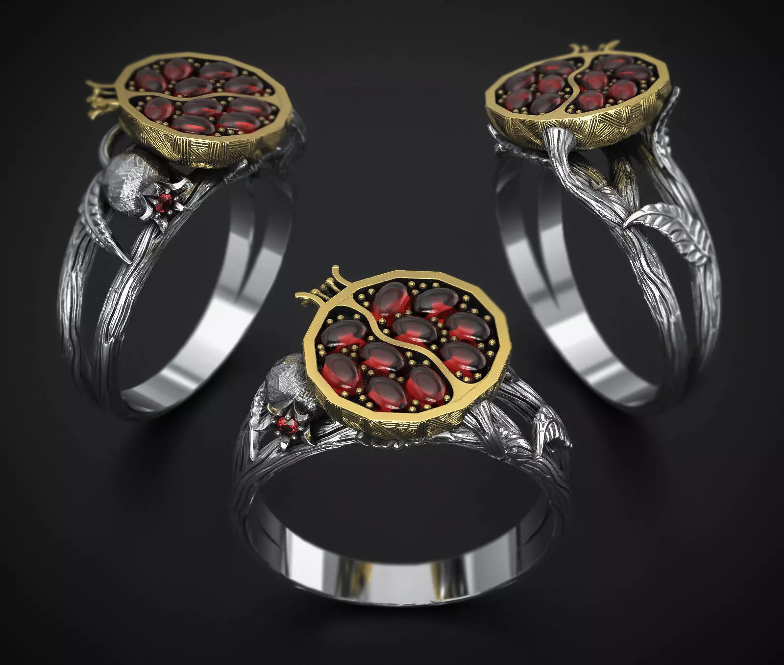 A RING OF POMEGRANATE Printable Model 3D print model_0