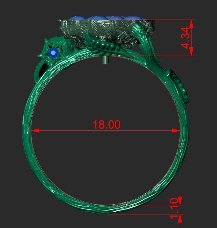 A RING OF POMEGRANATE Printable Model 3D print model_11