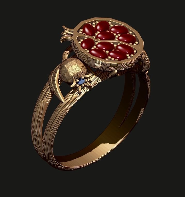 A RING OF POMEGRANATE Printable Model 3D print model_7