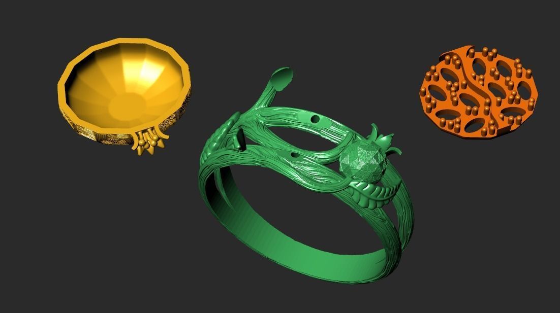 A RING OF POMEGRANATE Printable Model 3D print model_12