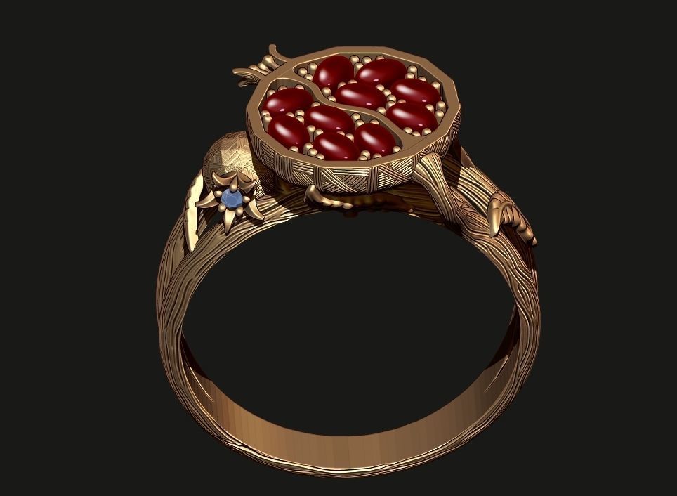 A RING OF POMEGRANATE Printable Model 3D print model_2