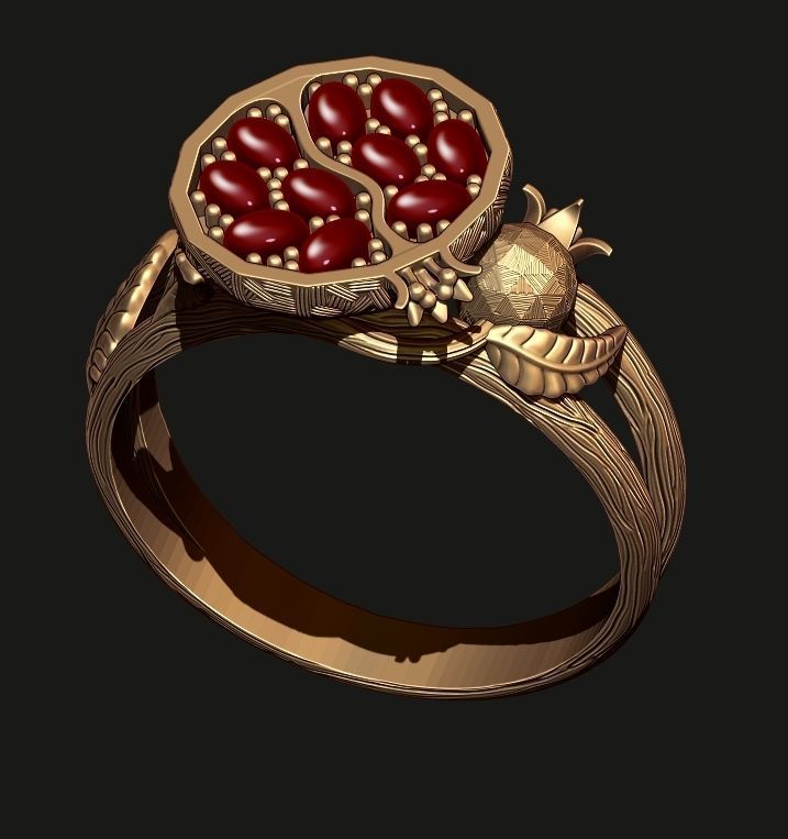 A RING OF POMEGRANATE Printable Model 3D print model_6