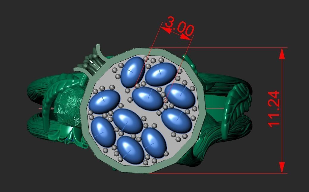 A RING OF POMEGRANATE Printable Model 3D print model_9