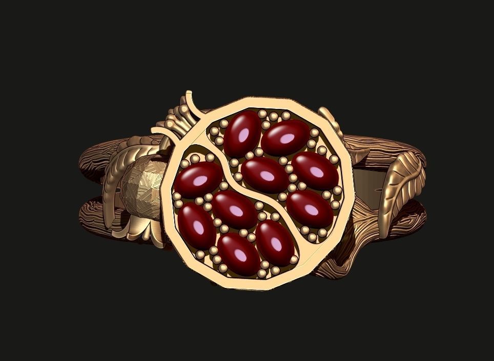 A RING OF POMEGRANATE Printable Model 3D print model_1