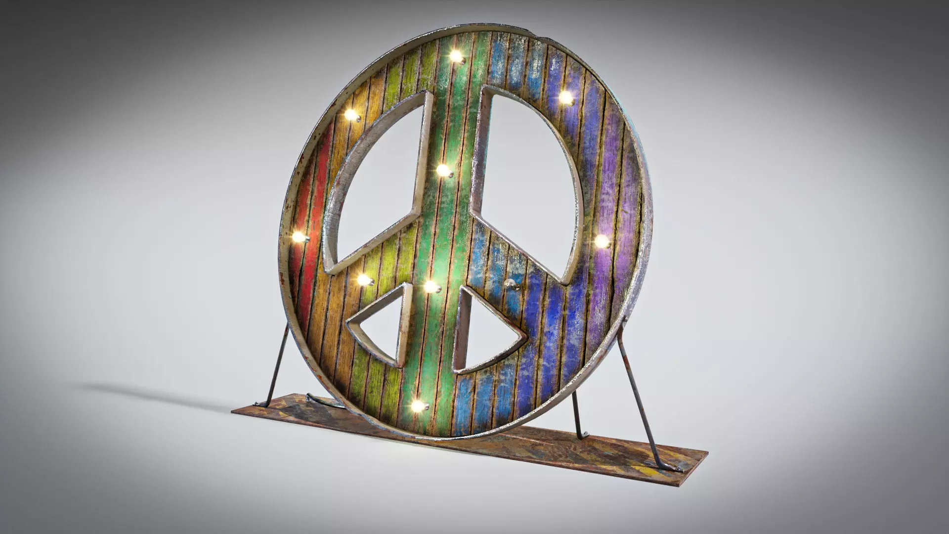 Peace Logo Emblem Symbol Love LGTB Low-poly 3D model