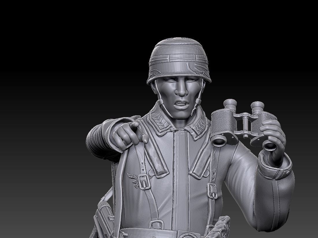 ww2 ger Fallschirmjaeger troop and various props   1-35  3D print model_9