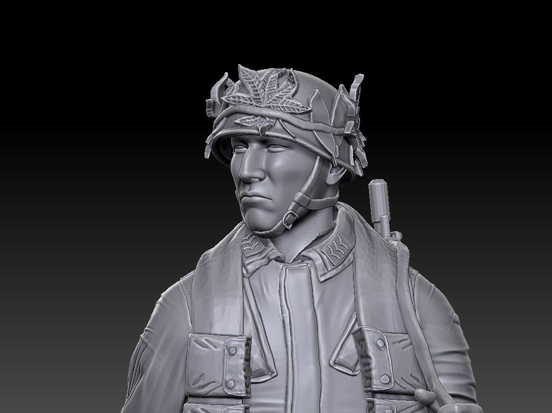 ww2 ger Fallschirmjaeger troop and various props   1-35  3D print model_8