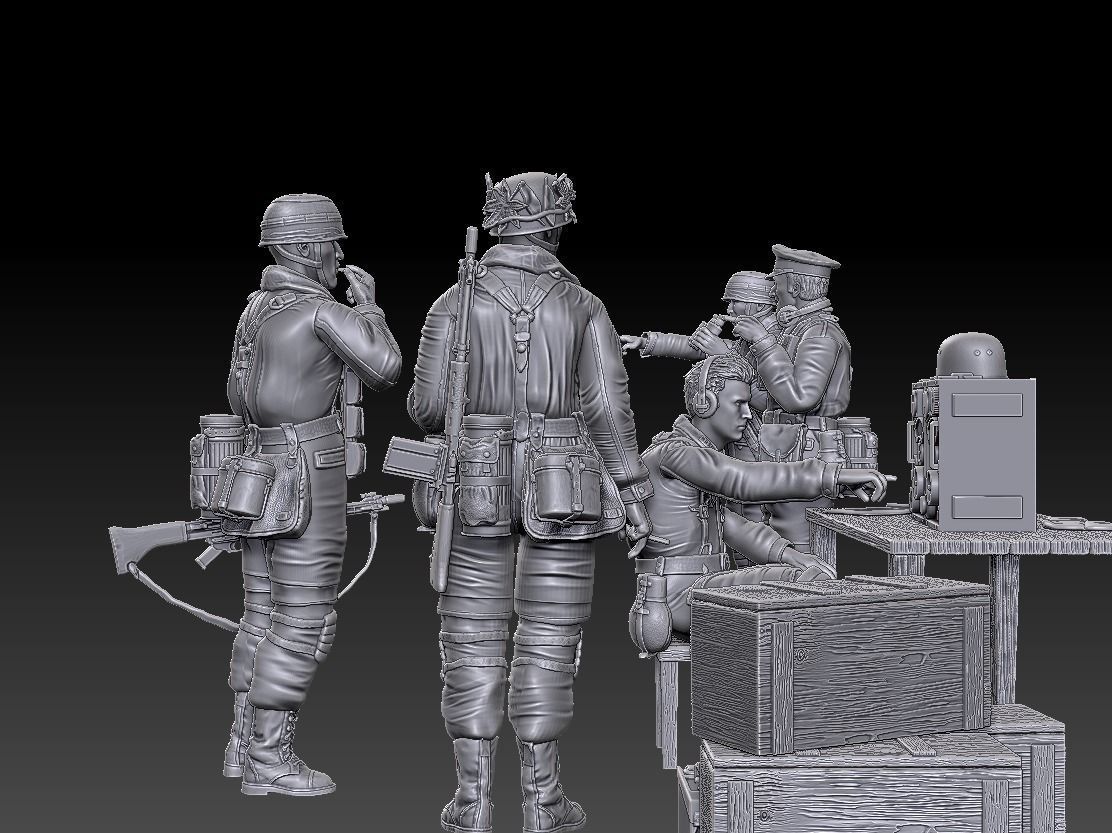ww2 ger Fallschirmjaeger troop and various props   1-35  3D print model_5