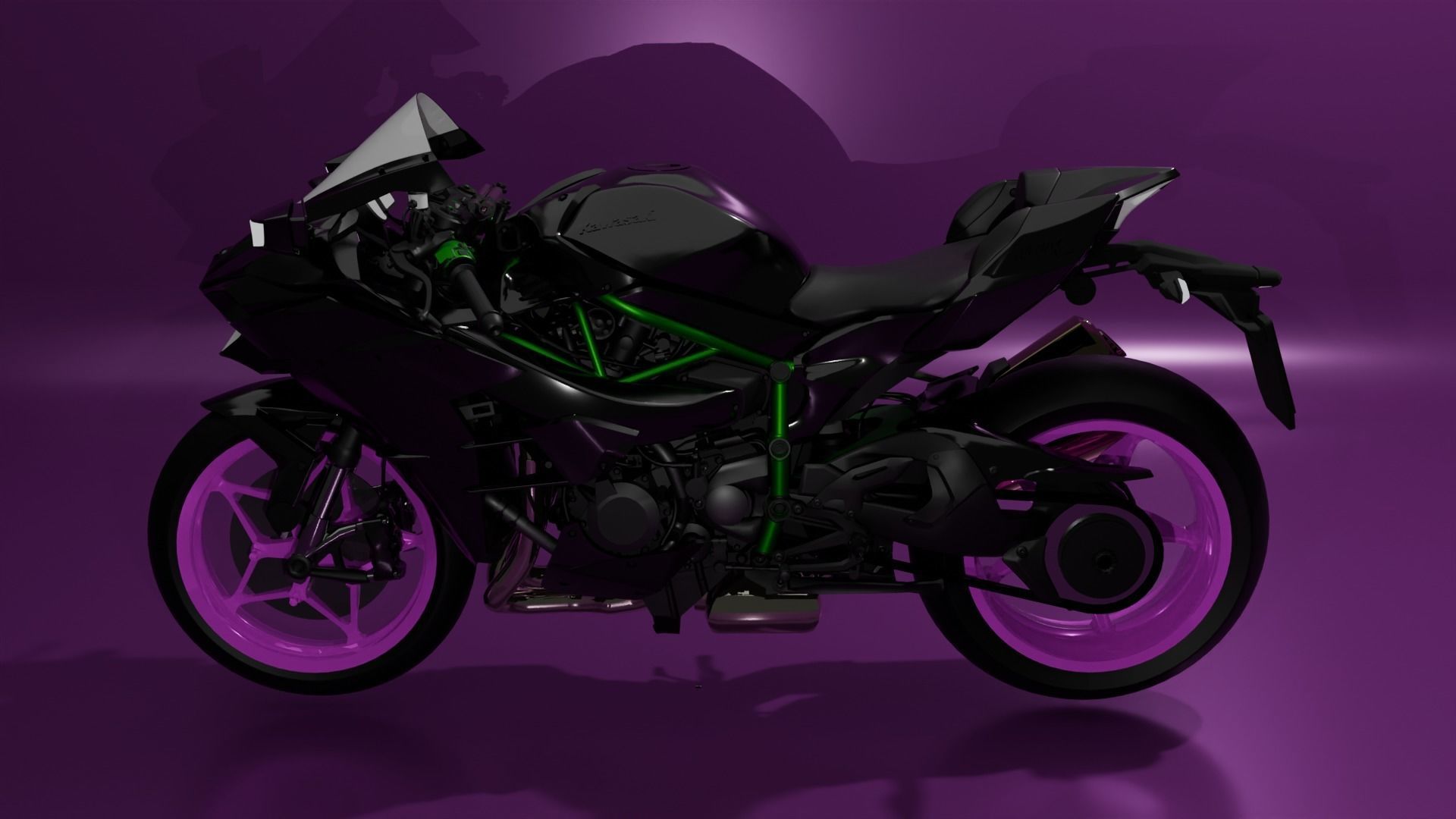 kawazaki ninja h2r 3D model_1
