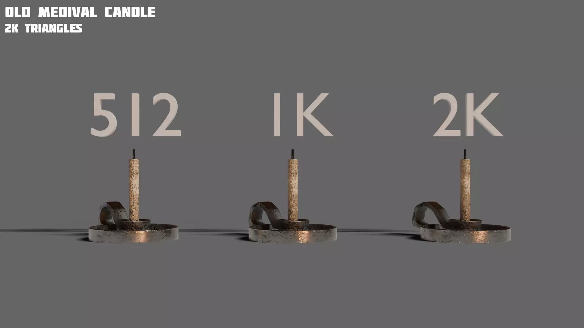 Medieval Candle Free game ready Asset Free low-poly 3D model