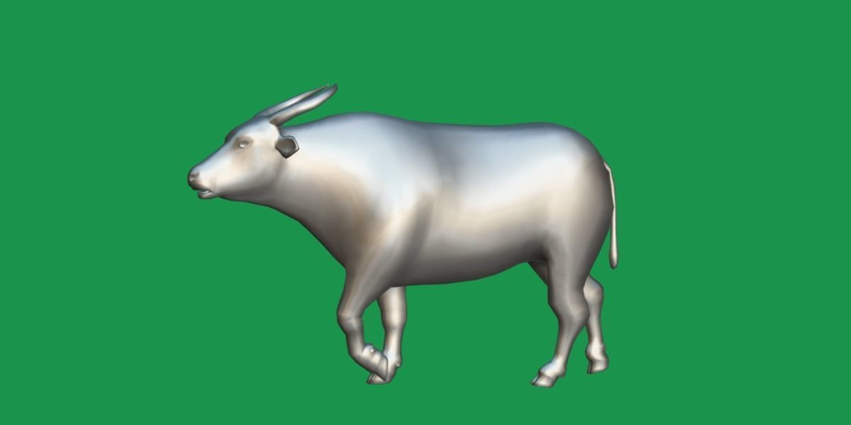 African Dwarf Forest Buffalo Low-poly 3D model_7