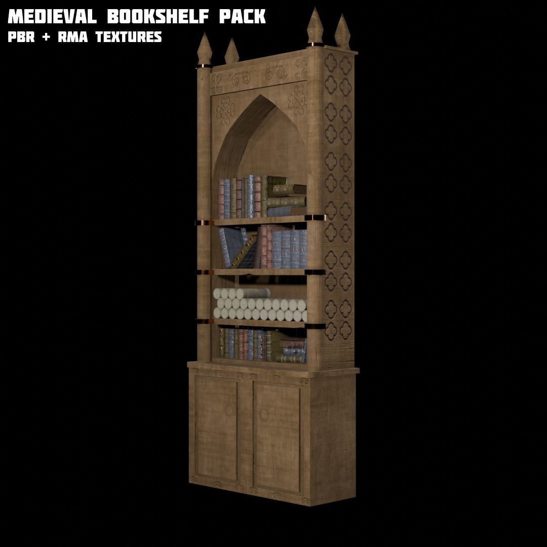 Medieval Asset Big  game ready Pack over 20 Assets Low-poly 3D model_16
