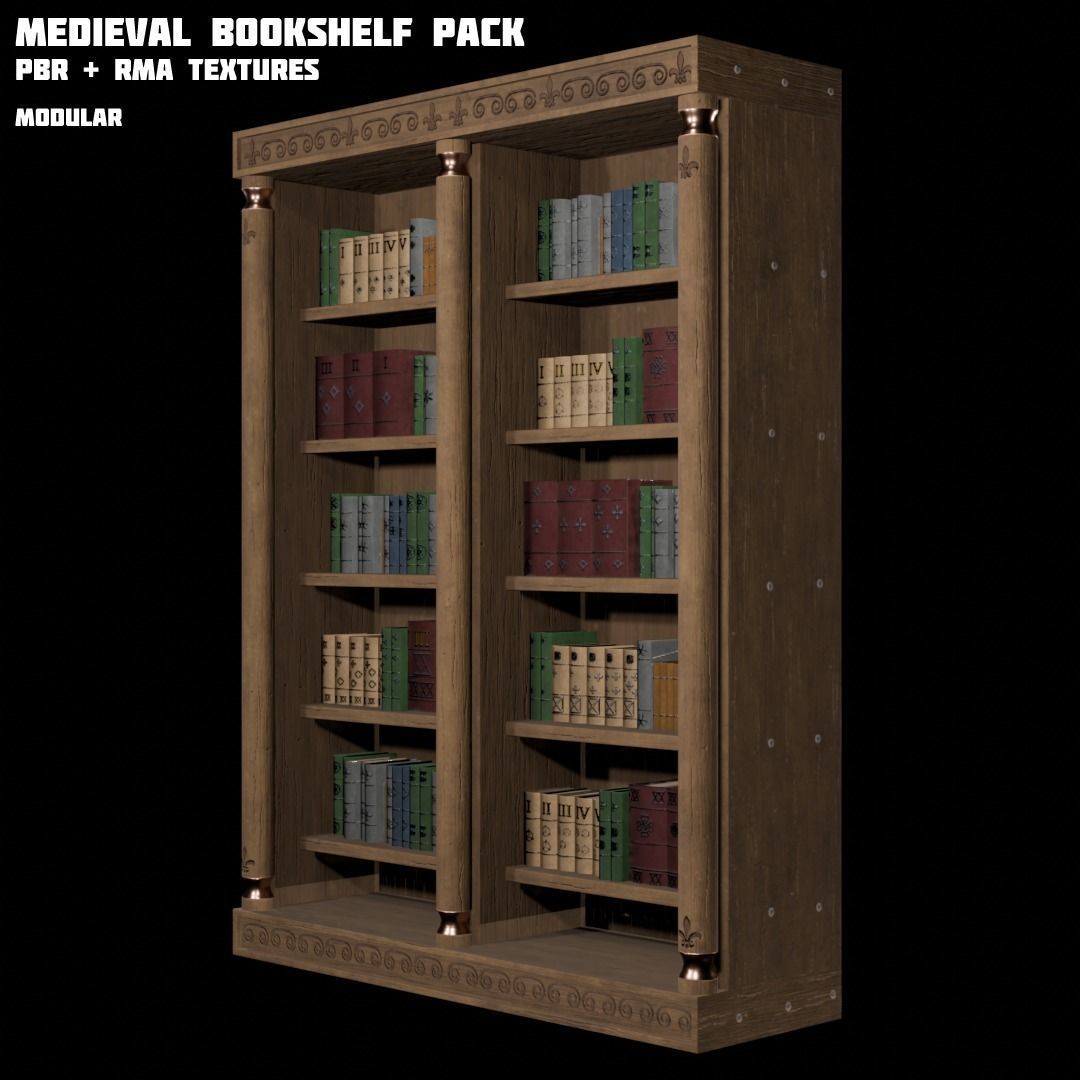 Medieval Asset Big  game ready Pack over 20 Assets Low-poly 3D model_19