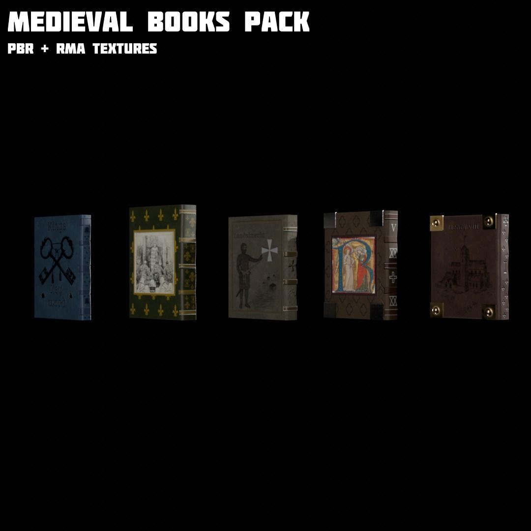 Medieval Asset Big  game ready Pack over 20 Assets Low-poly 3D model_12