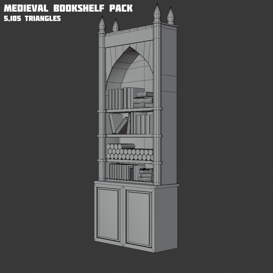 Medieval Asset Big  game ready Pack over 20 Assets Low-poly 3D model_15