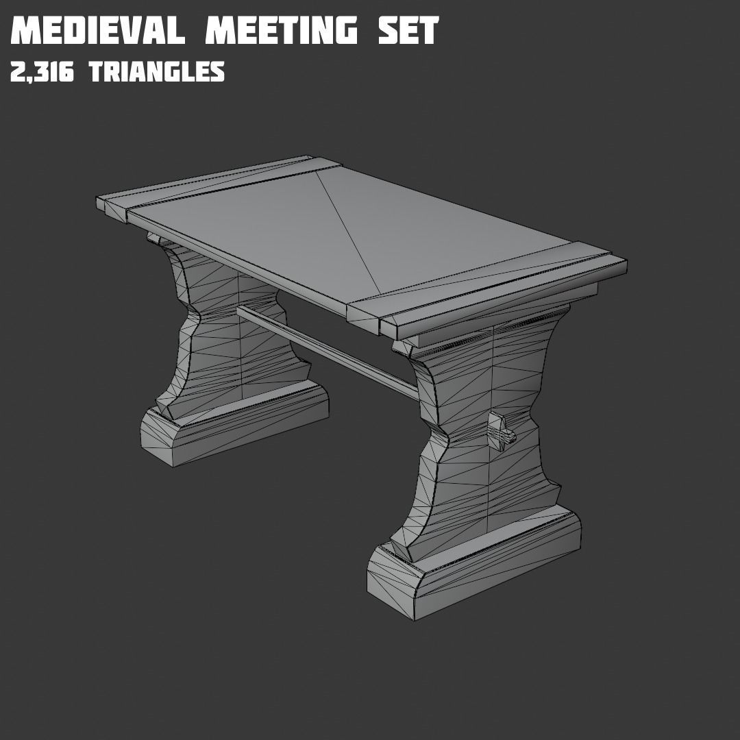 Medieval Asset Big  game ready Pack over 20 Assets Low-poly 3D model_30
