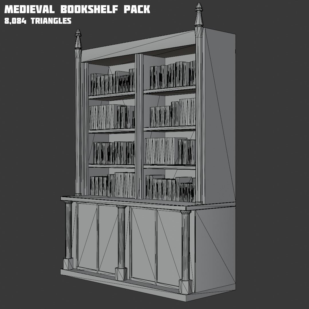 Medieval Asset Big  game ready Pack over 20 Assets Low-poly 3D model_17