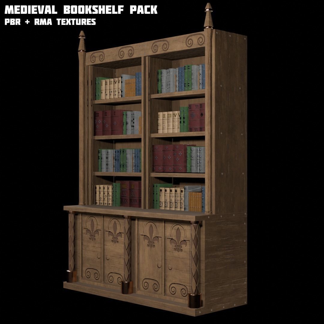 Medieval Asset Big  game ready Pack over 20 Assets Low-poly 3D model_18