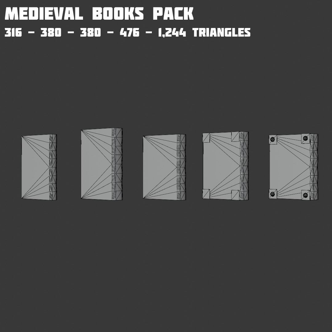 Medieval Asset Big  game ready Pack over 20 Assets Low-poly 3D model_13