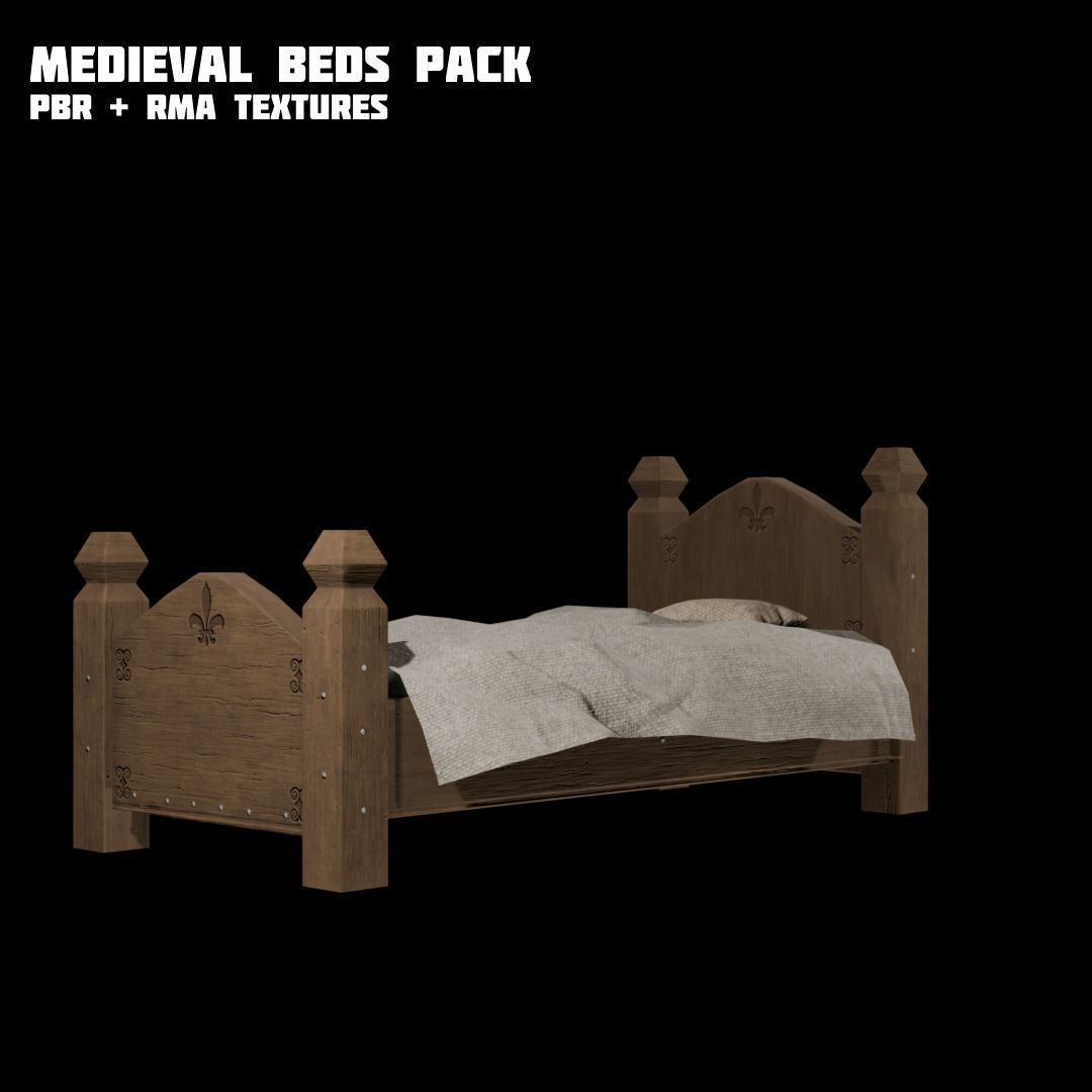 Medieval Asset Big  game ready Pack over 20 Assets Low-poly 3D model_11