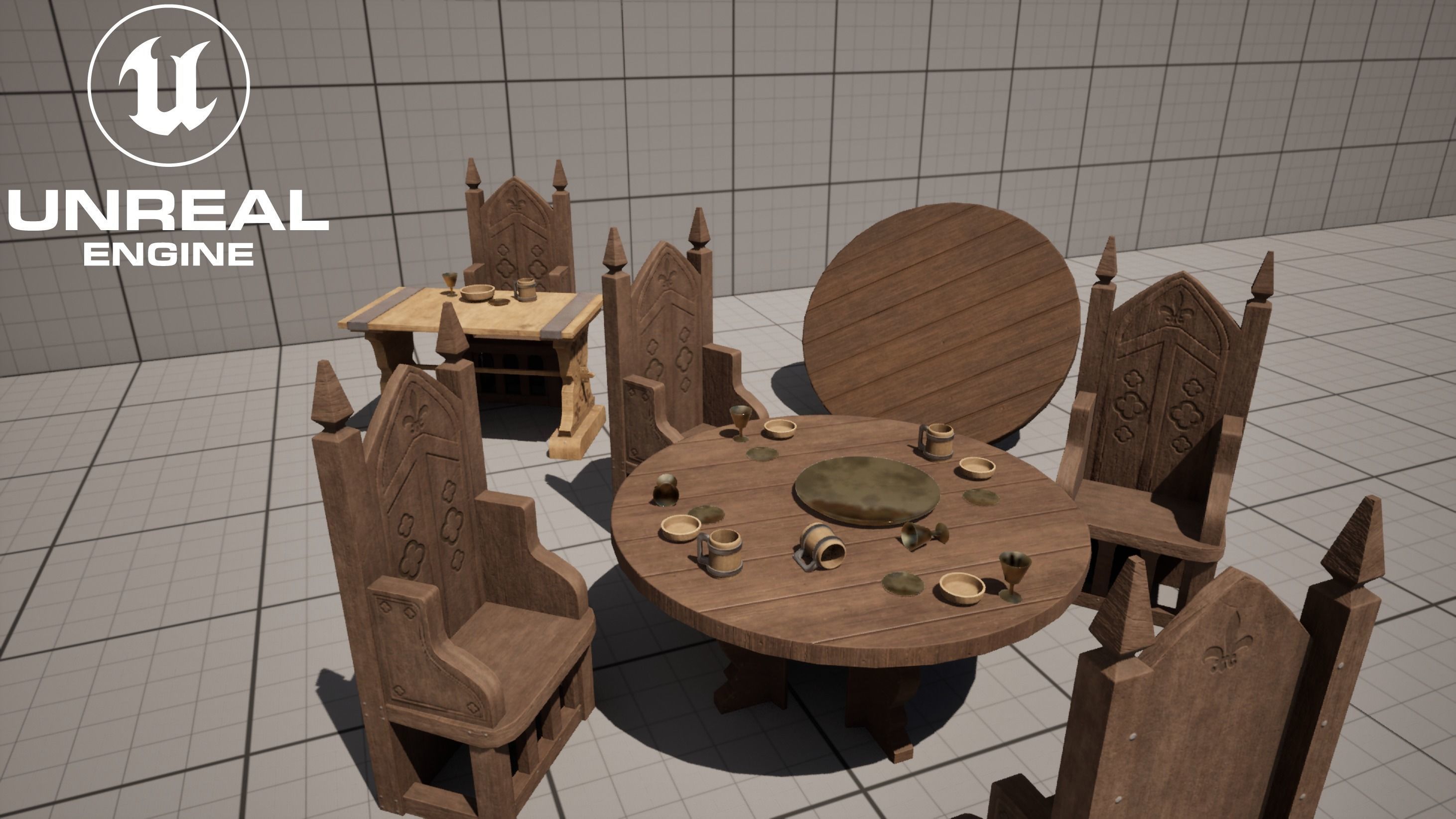 Medieval Asset Big  game ready Pack over 20 Assets Low-poly 3D model_2