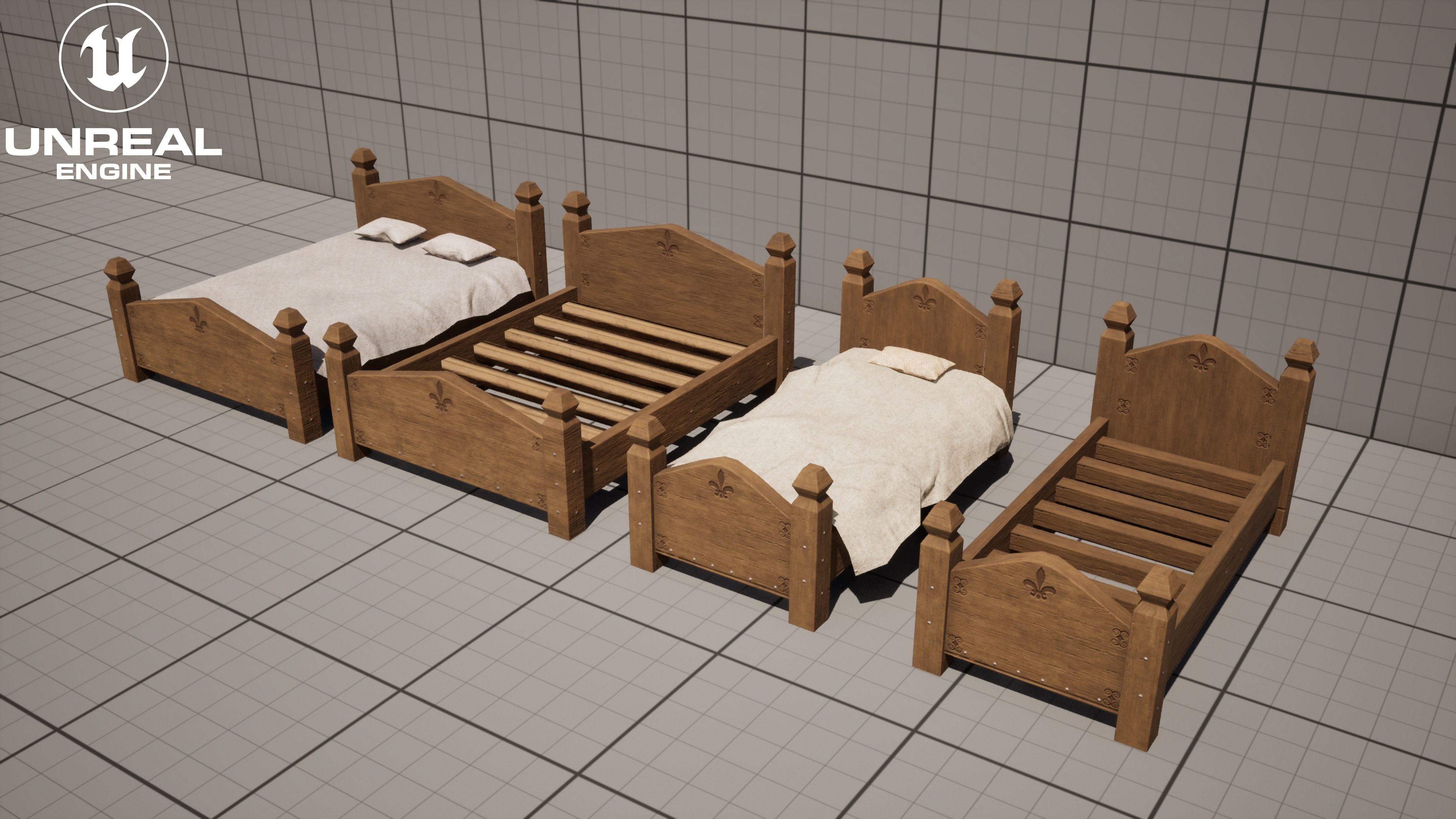 Medieval Asset Big  game ready Pack over 20 Assets Low-poly 3D model_7