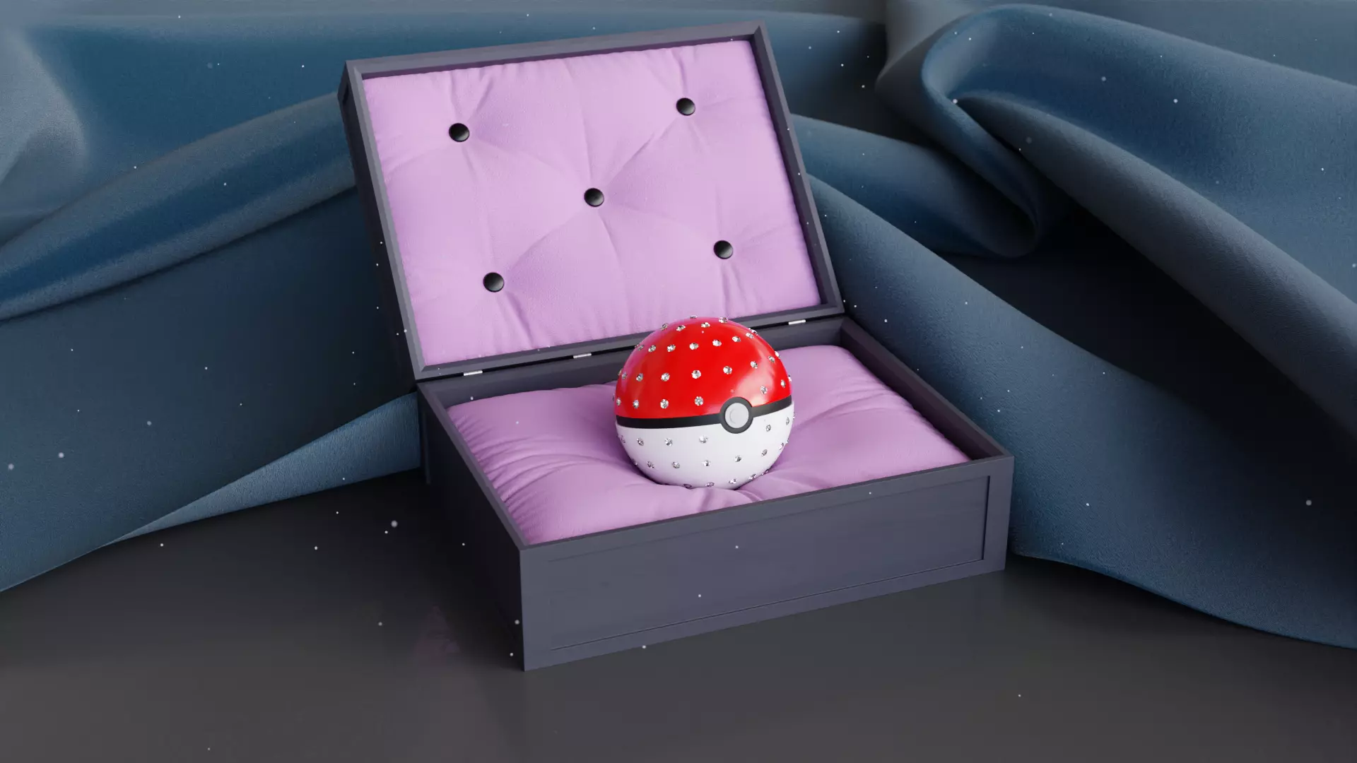 Diamond Studded Pokeball Free 3D model