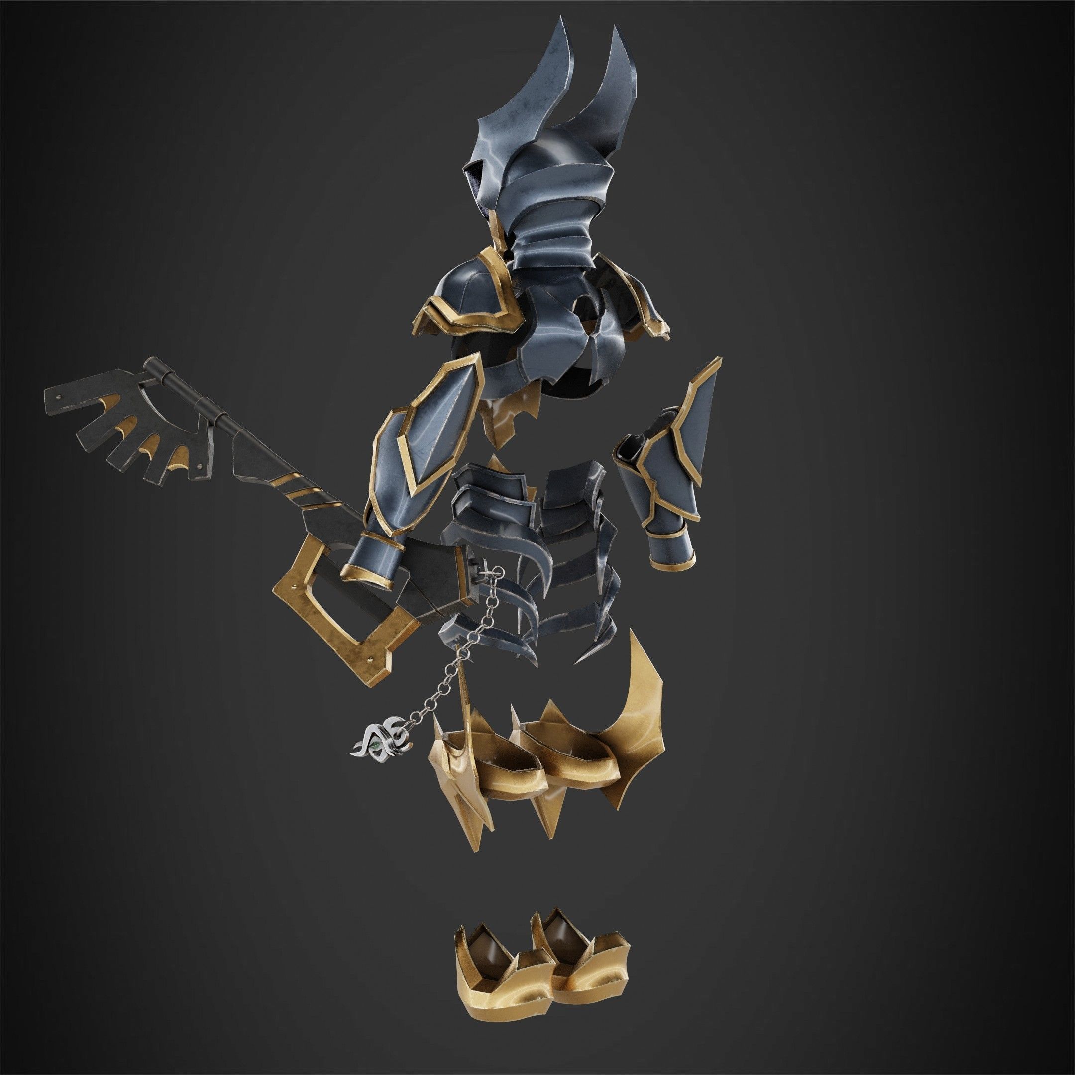 Kingdom Hearts Ventus Full Armor and Keyblade for Cosplay 3D Model Collection_10