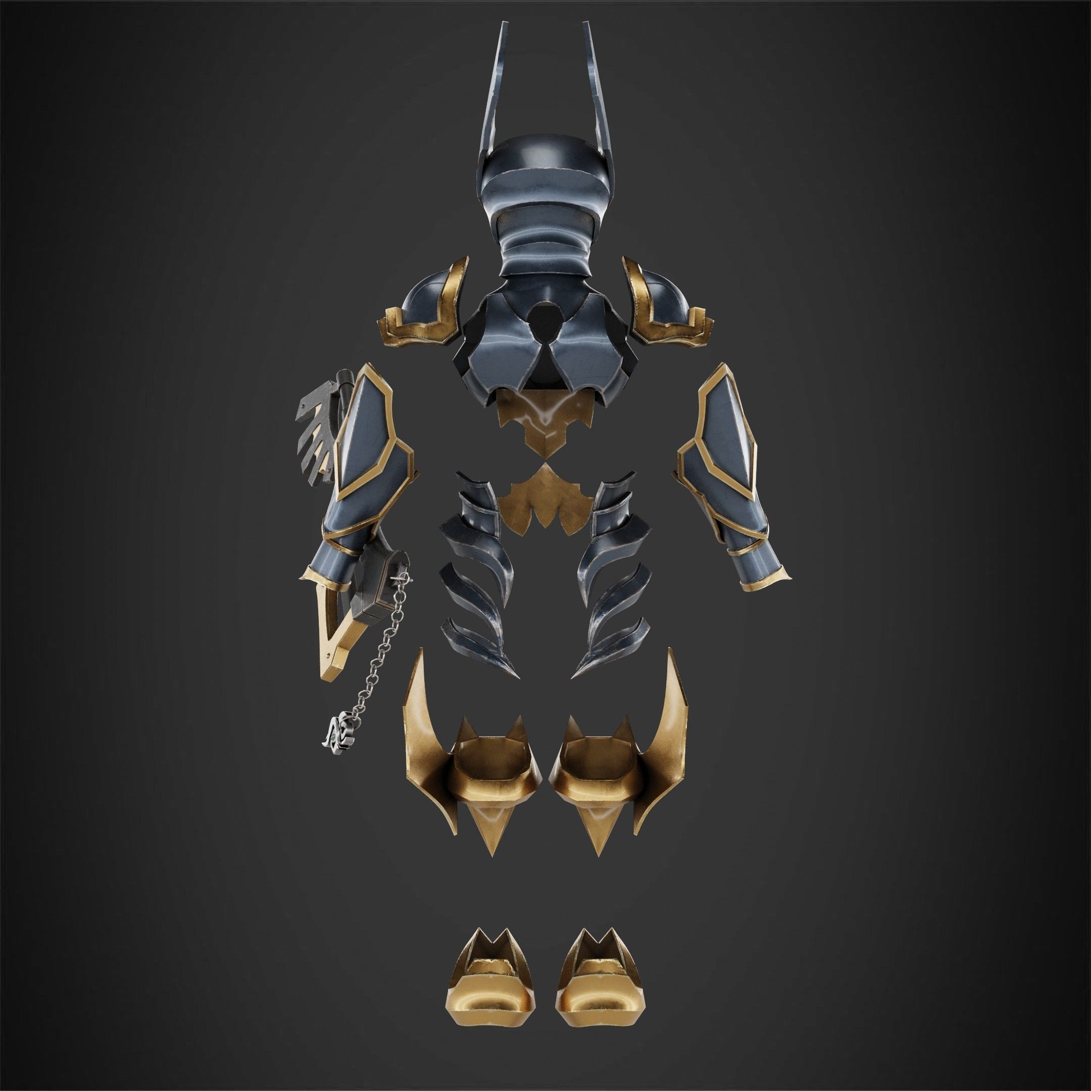 Kingdom Hearts Ventus Full Armor and Keyblade for Cosplay 3D Model Collection_11