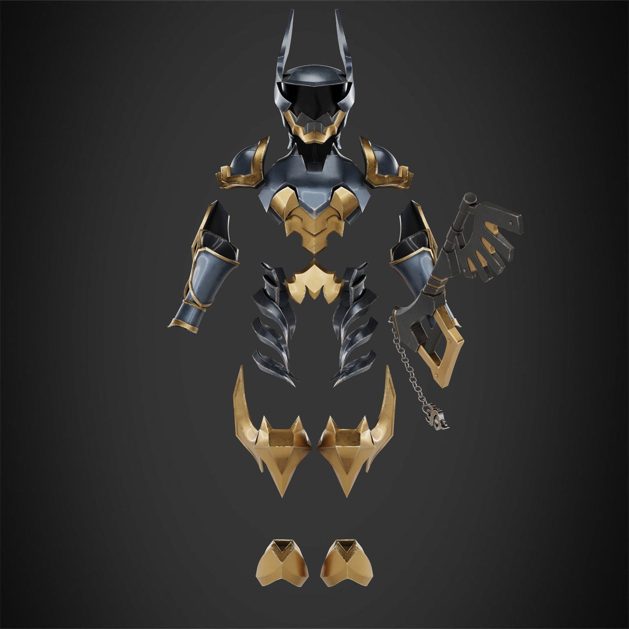 Kingdom Hearts Ventus Full Armor and Keyblade for Cosplay 3D Model Collection_7