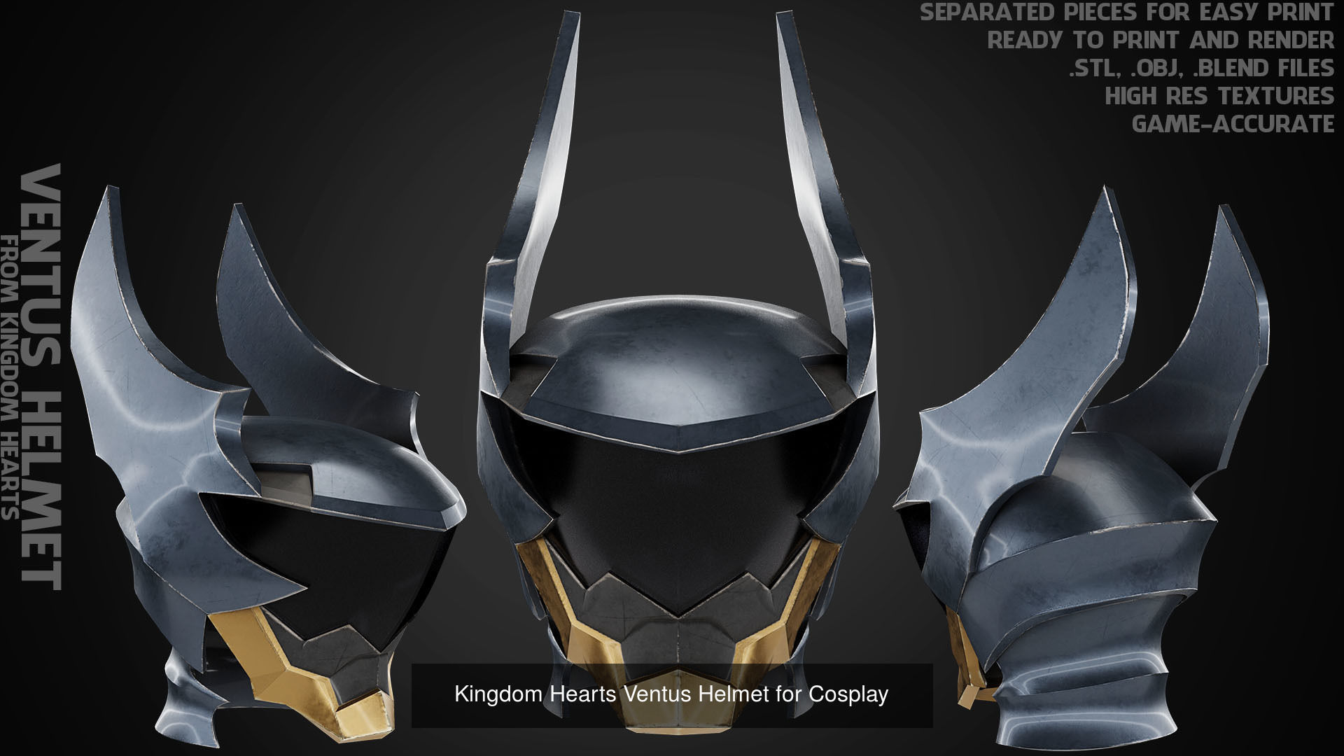 Kingdom Hearts Ventus Full Armor and Keyblade for Cosplay 3D Model Collection_4