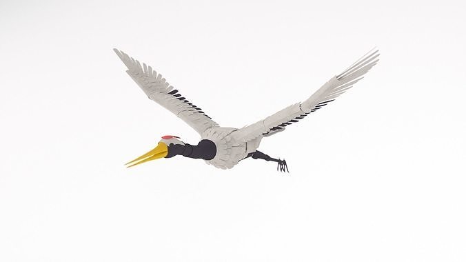 Stylized Stork - Animated Model 3D model