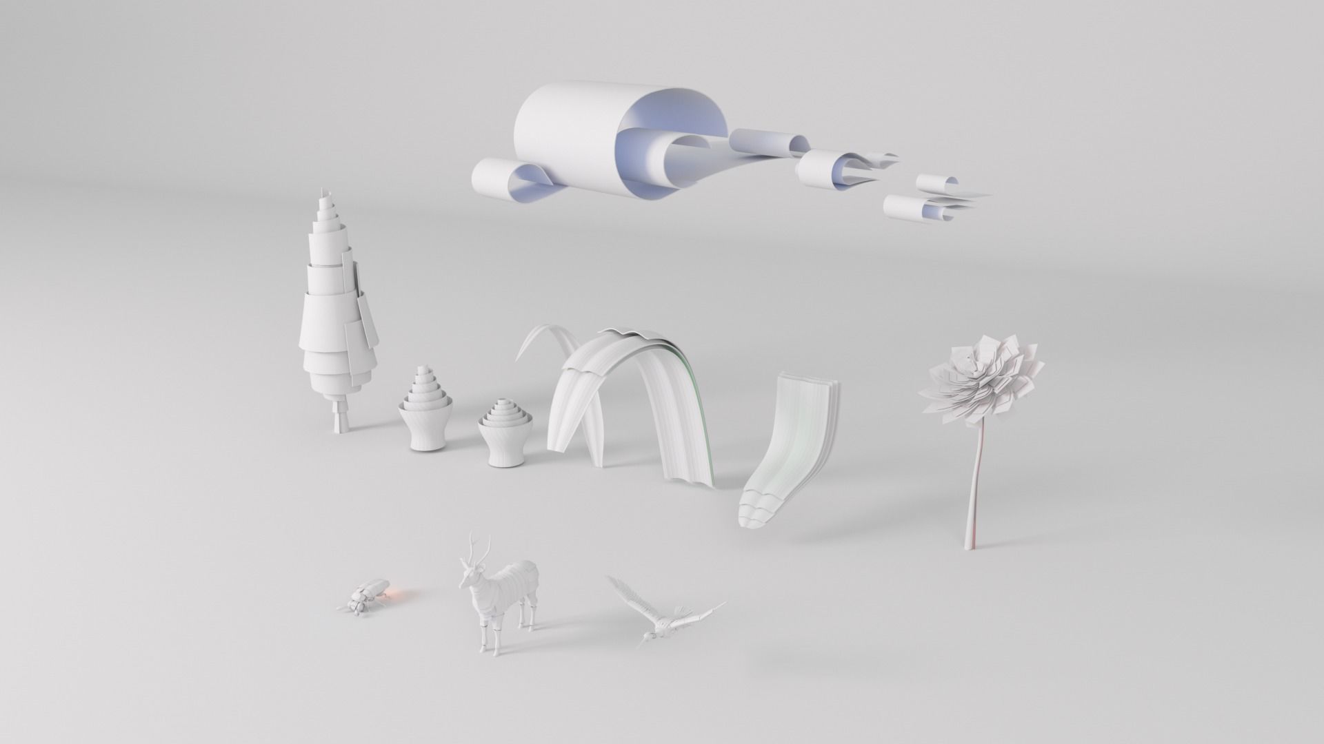 Stylized Nature Set 3D model_6