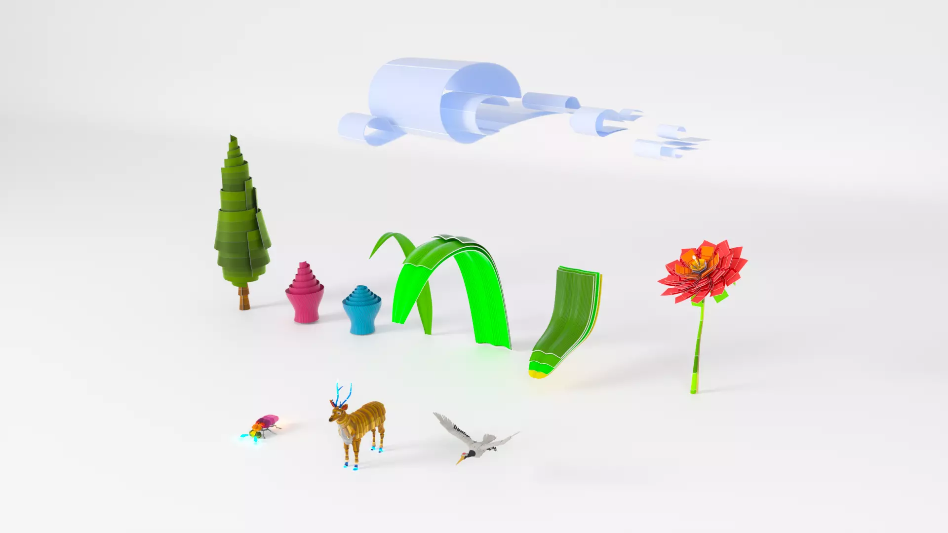 Stylized Nature Set 3D model_0