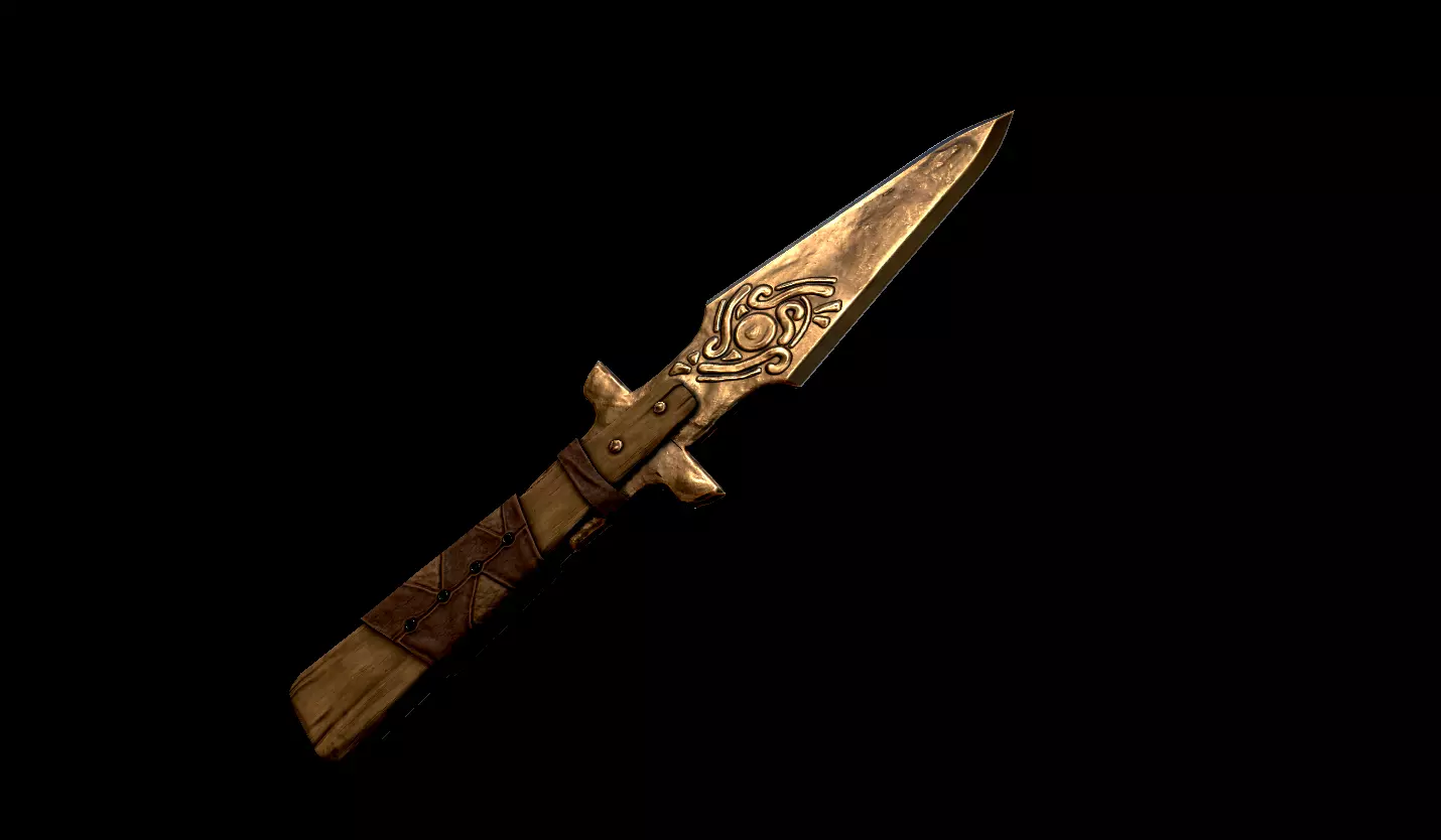 Bronze Dagger - Game Ready Low-poly 3D model_0