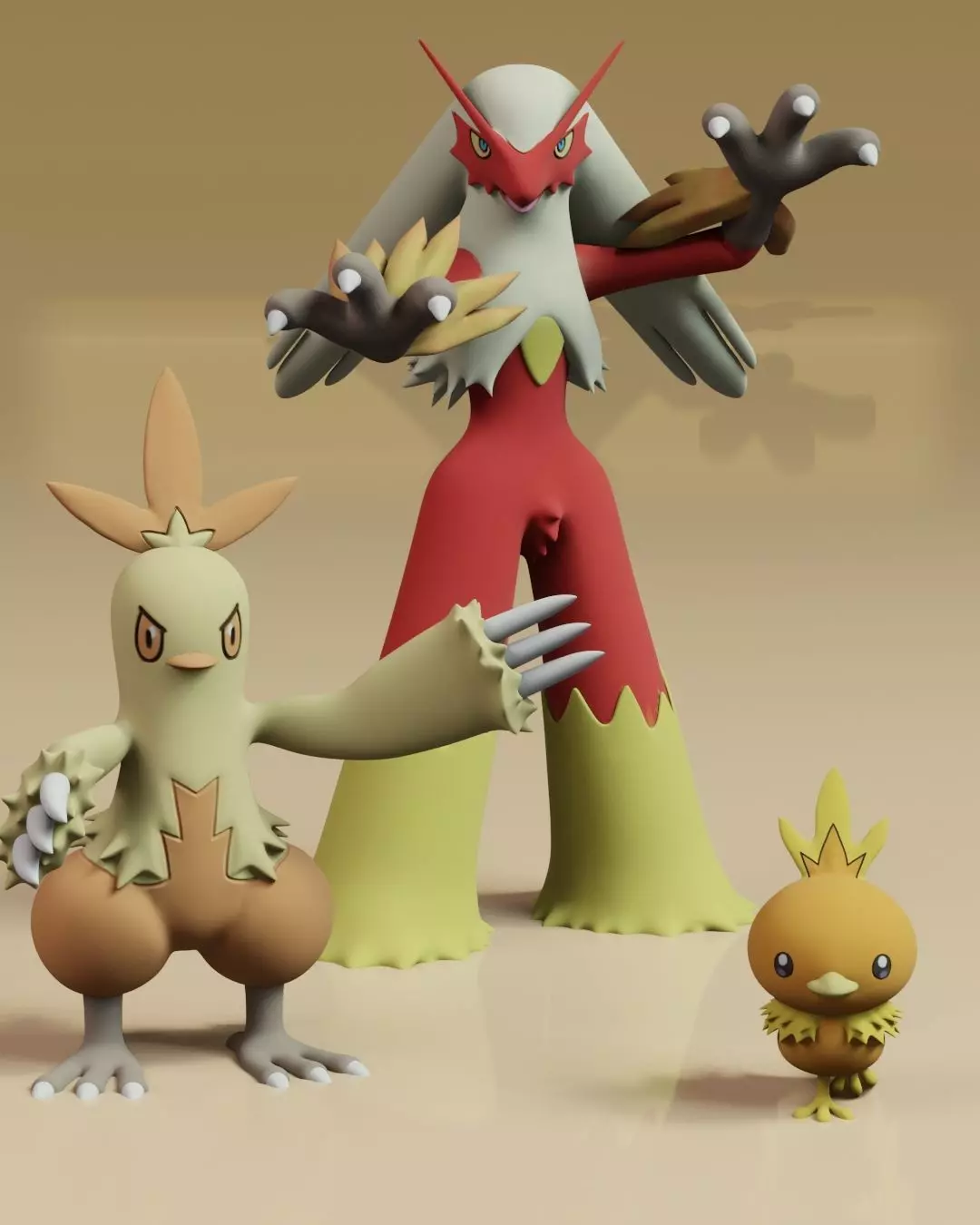 Torchic Evolution Pack 3D print model