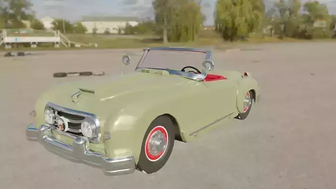 1952 Nash Healey ultra realistic 3d Model 