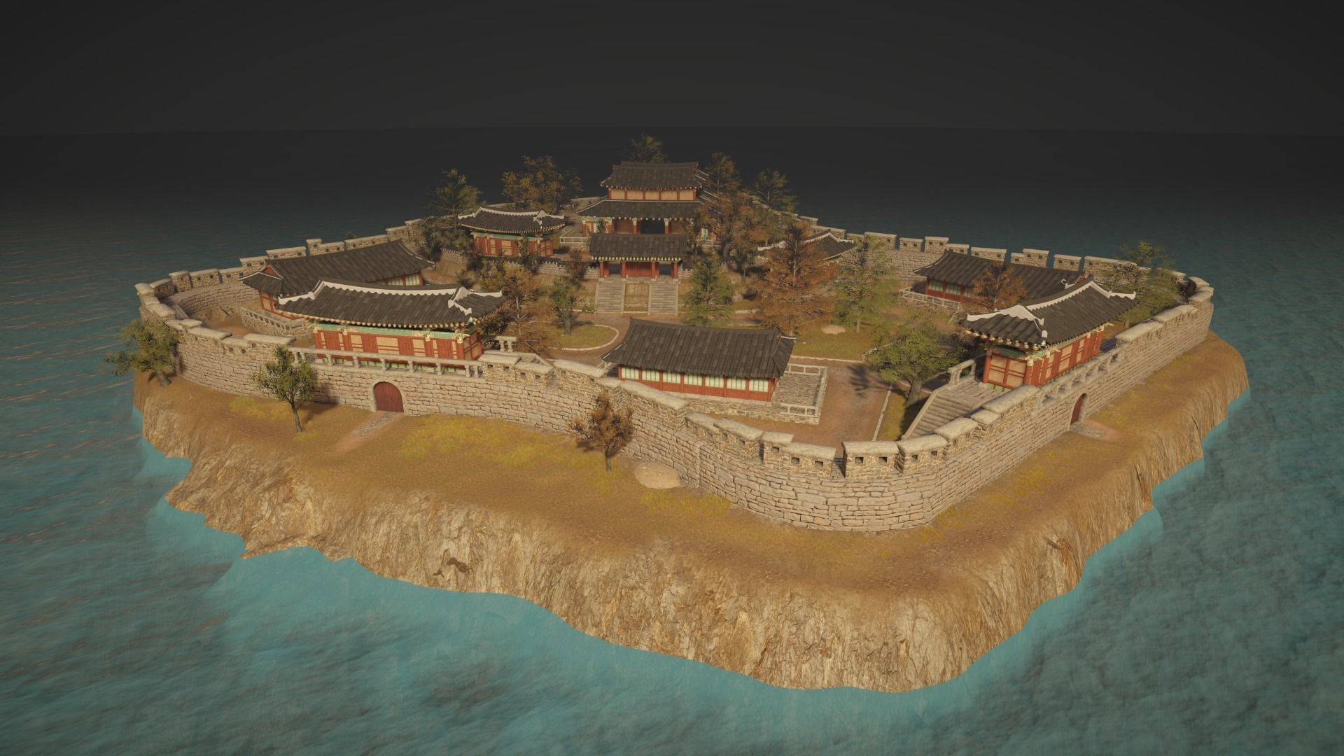 Korea Goryeo Palace Low-poly 3D model_2