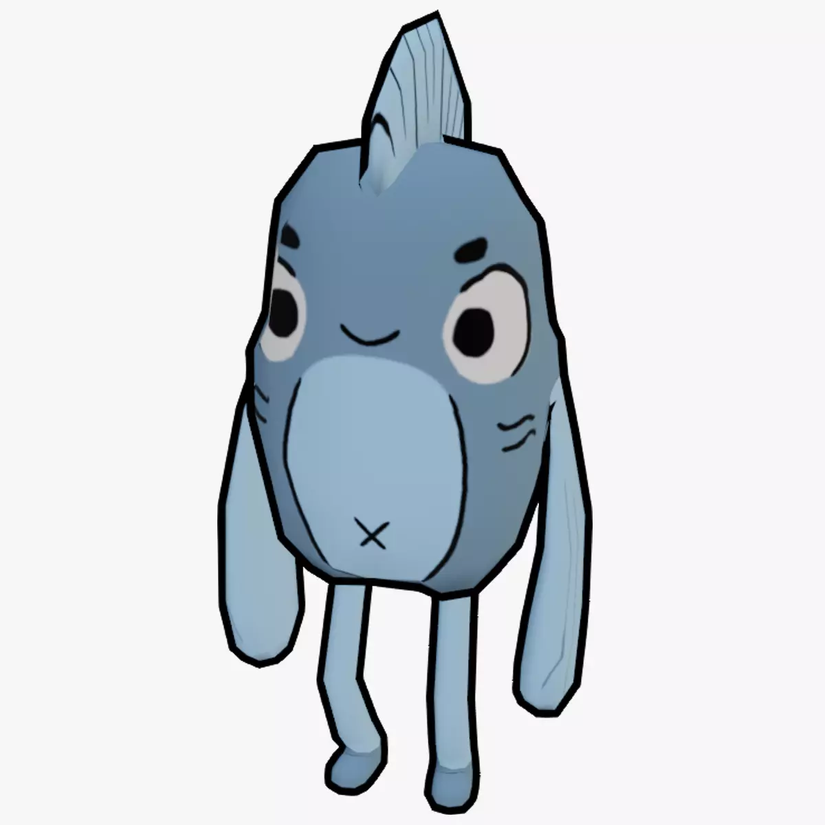 TEXTURED AND ANIMATED CUTE FISH Low-poly 3D model