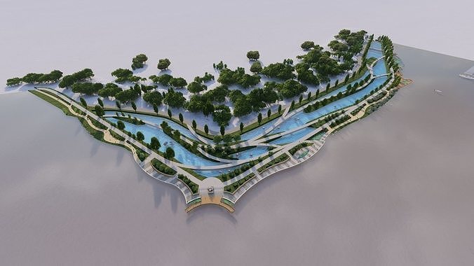 public park-Private Park Landscape 3D model