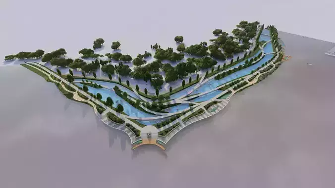 public park-Private Park Landscape 3D model