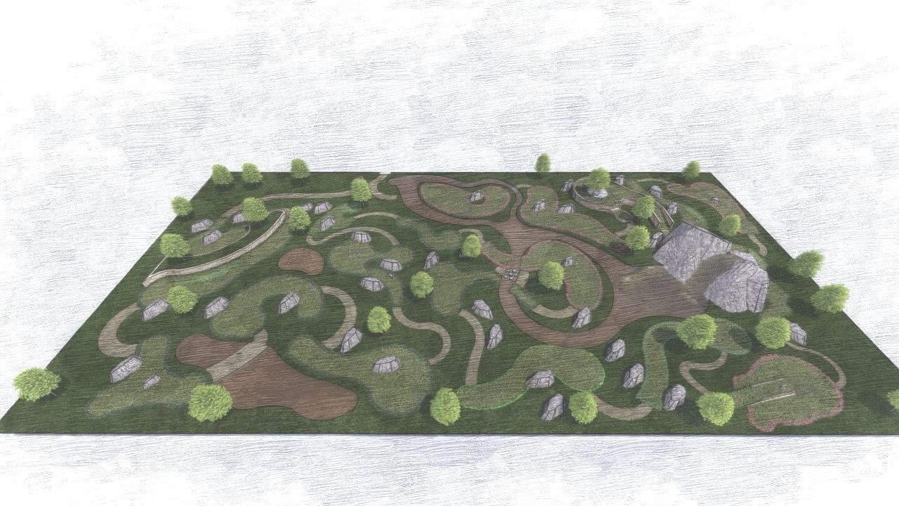 public park-Private Park Landscape 3D model_12