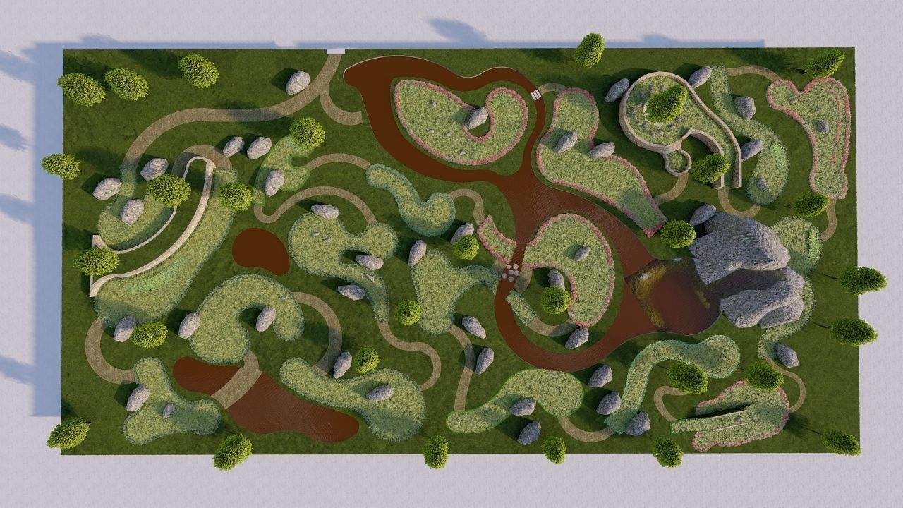 public park-Private Park Landscape 3D model_1