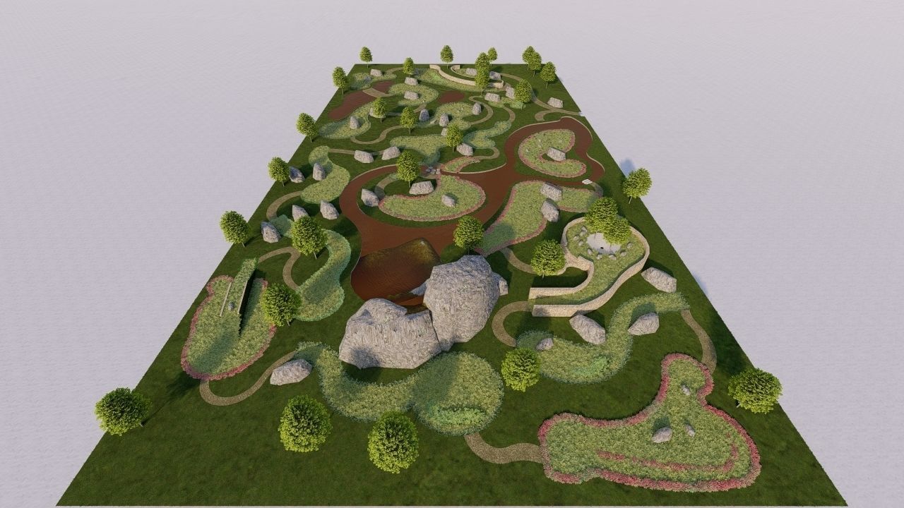 public park-Private Park Landscape 3D model_5