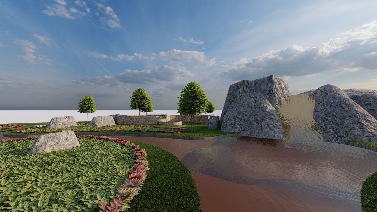 public park-Private Park Landscape 3D model_8