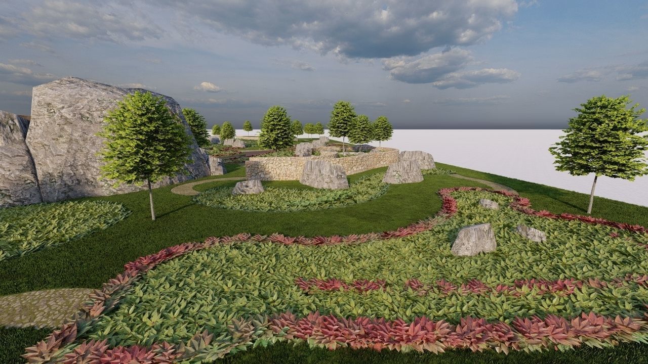 public park-Private Park Landscape 3D model_6